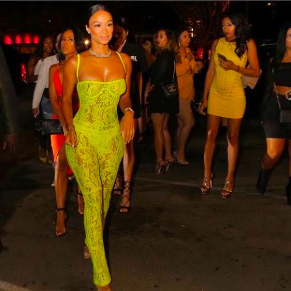 MATTE Brand Siren Neon Lace Bodysuit